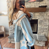 Starlight Stitch Placket Hoodie Top