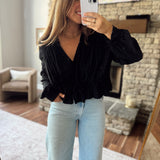 Black Bloomwell Blouse