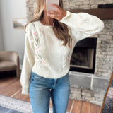 Cream Petal Stitch Sweater