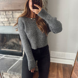 Charcoal Rustling Leaves Sweater
