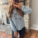 Bow to the Blues Pullover