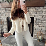 Beige Gorgina Tie Front Knitted Cardigan