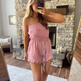 Red Hot Check Summer Romper