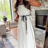 Classic Charm Striped Contrast Strap Maxi