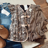 Midnight Bloom Quilted Vest