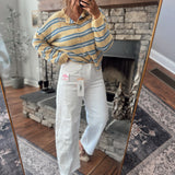 Risen White Slouchy Barrel Jeans