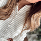 Cream Mini Stripe Piper Knit Cardigan