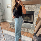 Mica Dusty Sky HR Barrel Detailing Cuffed Denim