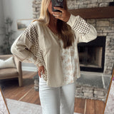 Natural Wildflower Check Top