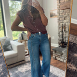 Risen Medium HR Crop Wide Leg Seam Detail Jeans