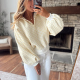 Yellow Checkered Malyd Snap Button Pullover