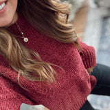 Warm Me Up Burgundy Soft Knit Mock Neck Sweater
