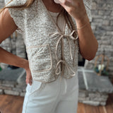 Truly Taupe Multi Floral Ruffled Vest