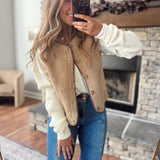 Mocha Plaid Inside Out Warmth Vest