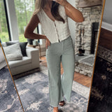 Dusty Sage Sidewalk Stars Wide Leg Pants