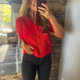 Cherry Celia Puff Sleeve Cardi