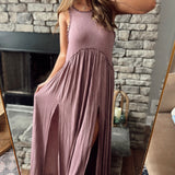 Zinnia Plum Maxi with Side Slits