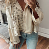 Vintage Moment Cream Semi Cropped Hooded Thermal