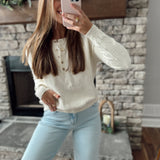 Natural Terrifically Textured Henley Top