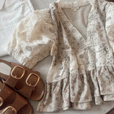 Taupe Ojai Floral Top