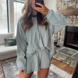 Blue Stripe Chaya Ribbed Oversized Top