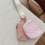 Pink Bow Dual Pouch Wristlet