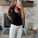 Black Charisma Double Layered Square Neck Tank