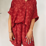 Rosie Red Embroidered Top