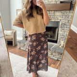 Charcoal Meadow Moments Midi Skirt