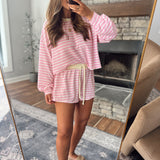Pink Lemonade Striped Oversized Top