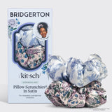 Bridgerton x Kitsch Satin Pillowcase Scrunchies - Toile in Bloom