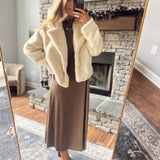 Fiercely Fab Cream Faux Fur Cropped Jacket