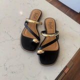 Black Dirty Looks Sandals