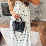 Black Leanna Woven Crossbody