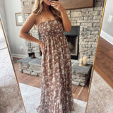 Brown Blooming Beauty Maxi Dress