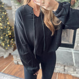 Black Bounce Hem Hoodie