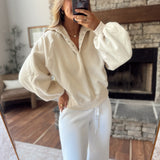 Cream Montauk Snap Button Pullover