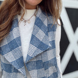 Blue Streak Plaid Vest