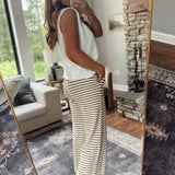 Brown Lazy Day Stripes Lounge Pants