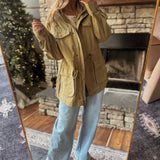 Risen Olive Oversized Utility Jacket