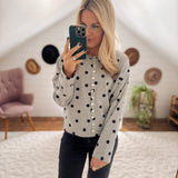 Heather Gray Cody Polka Dot Cardigan IN STORE