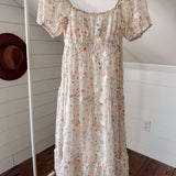 White Della Floral Midi Dress