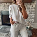 Mocha Cream Modal Scuba Oversized Short Sleeve Tee