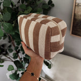 Brown/Beige Striped Terry Cloth Travel Pouch