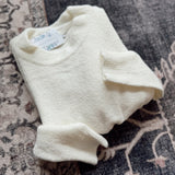 Bundle Up Off White Crew Neck Boucle Yarn Knit Sweater