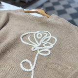 Plus Coco Flower Embroidered Sweater
