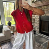 Red Cardi With A Twist