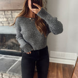 Charcoal Rustling Leaves Sweater