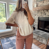 Oatmeal Lightweight Sweater Top