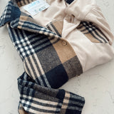 Paxton Navy Corduroy/Plaid Mix Button Up